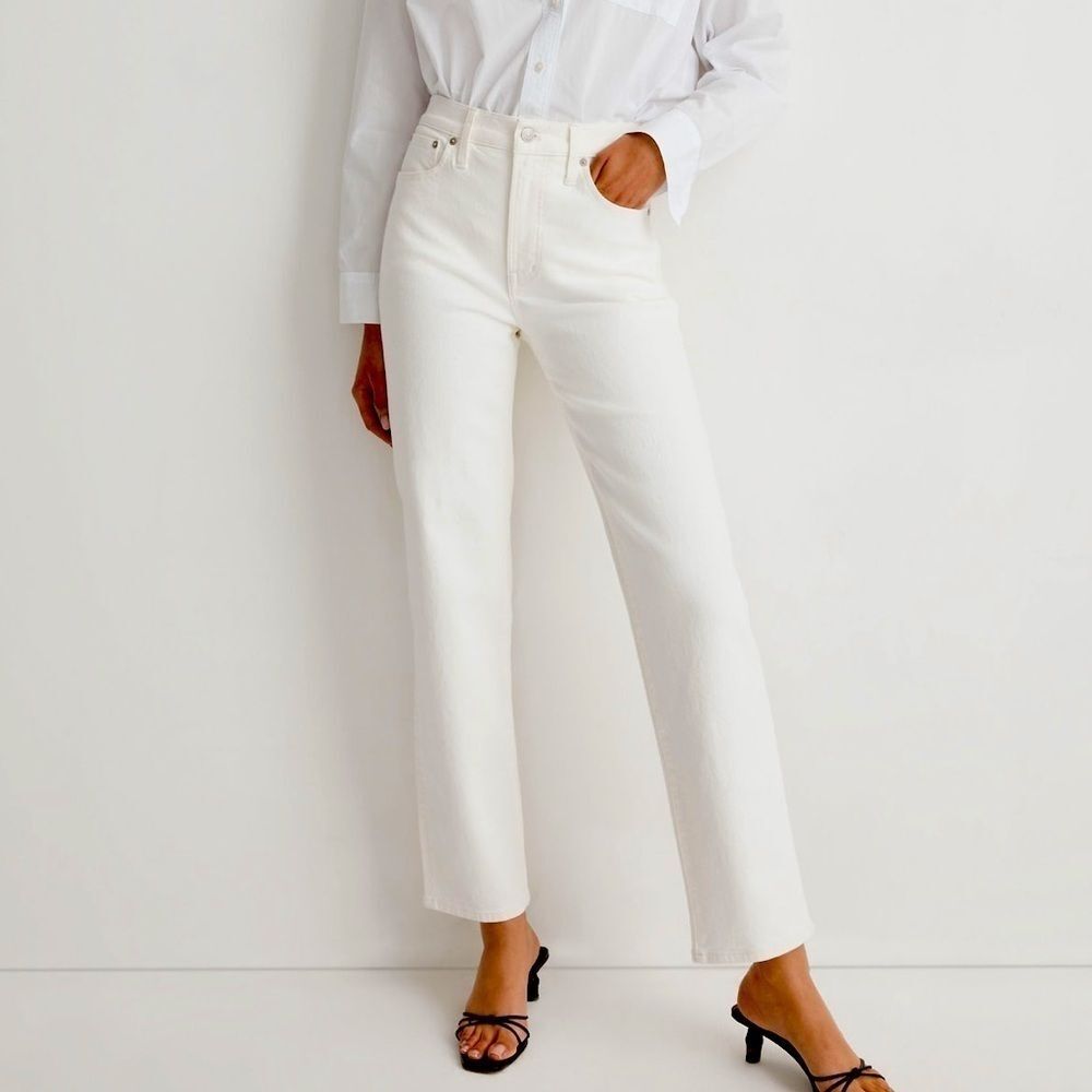 The Perfect vintage straight jeans in bone